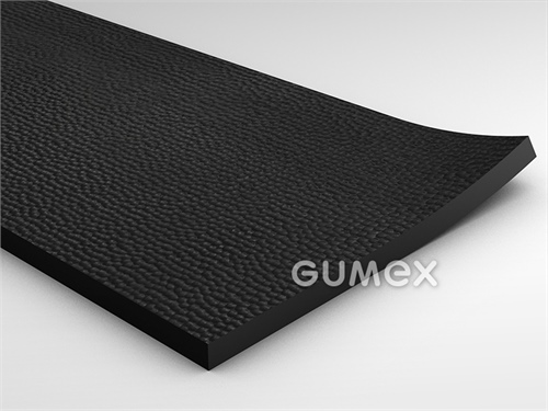 Gummihammerboden, Dicke 6mm, Breite 2000mm, 65°ShA, Blasenmuster, SBR, -25°C/+70°C, schwarz, 